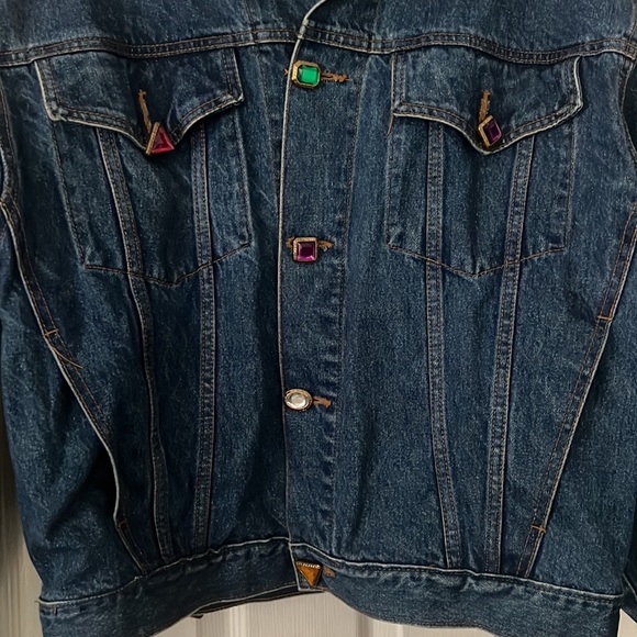 Vintage Limited Denim Jacket SZ L with jewels - Picture 3 of 6